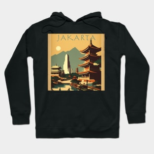 Jakarta Vintage Travel Art Poster Hoodie